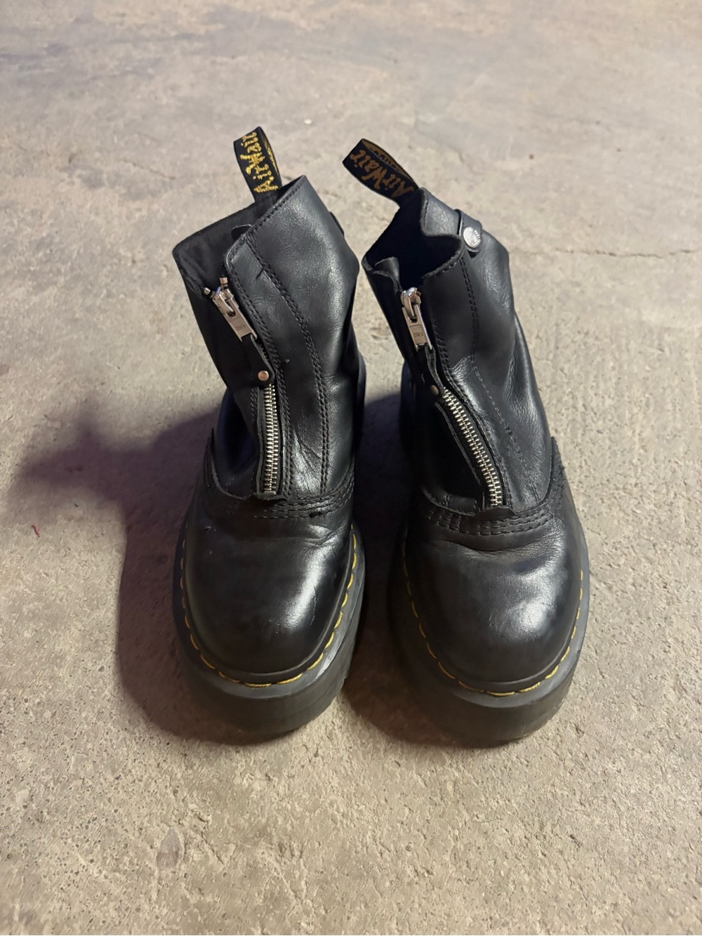 Dr. Martens women’s jetta platform black leather high boots sz 7 Y2K goth